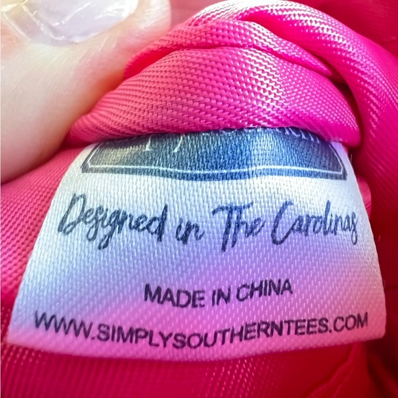 Simply Southern preppy scallop pink green small clutch travel bag beachy - Picture 5 of 9